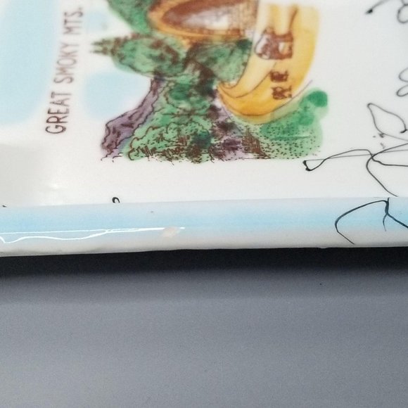 Vintage Great Smoky Mts. 4 Slot Ashtray Ceramic - Picture 9 of 10